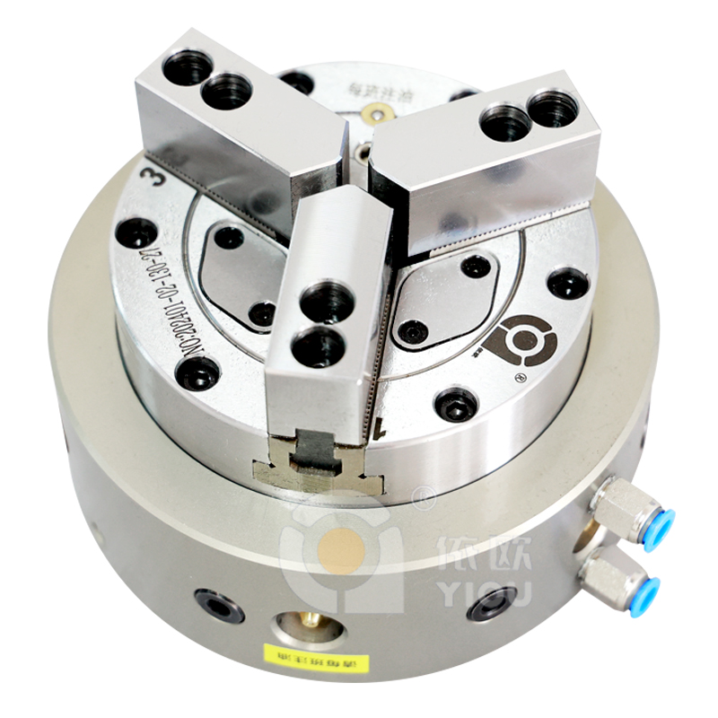 前置式三爪全通孔